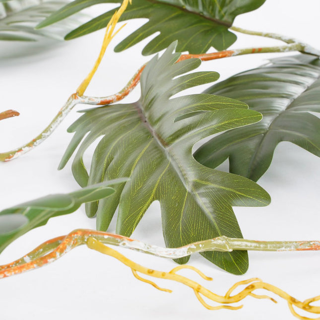 Philodendron Selloum Kunstplant Slinger - L115 x B37 x H9 cm - Groen