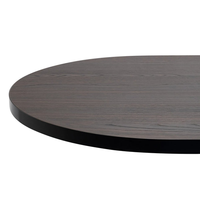 Stalux Plat ovale eettafel 'Noud' 240 x 100, kleur zwart / bruin hout