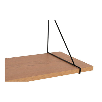 Chiba Wandplank - Wandplank, essenfineer, zwart stalen frame, 120x29 cm