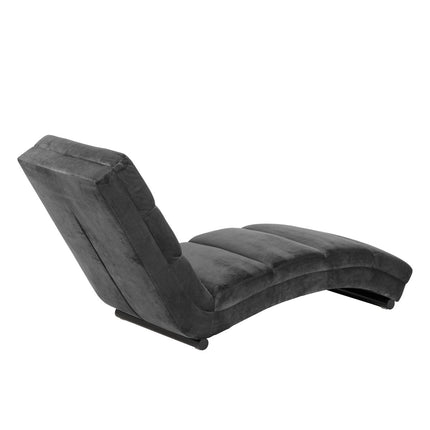 Chaise longue dark gray velvet