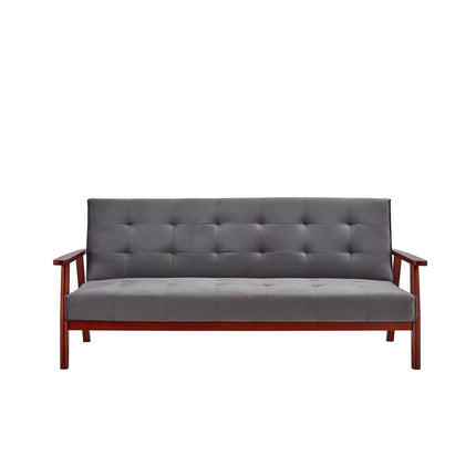 Scandinavian velvet dark gray sofa bed
