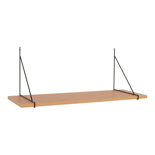 Chiba Wandplank - Wandplank, essenfineer, zwart stalen frame, 80x29 cm