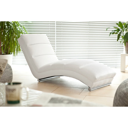 Relax lounger white artificial leather look
