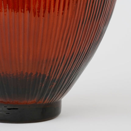 Firenza Bottle Vase - H59 x Ø29 cm - Recycled Glass - Dark Brown