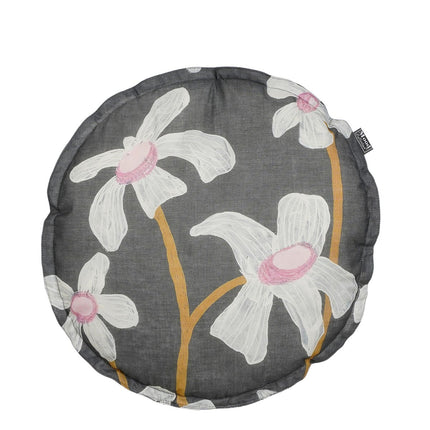 Decorative cushion Flower - Ø40 cm - Cotton - Black