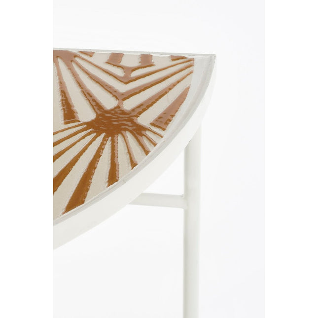 Odile Outdoor Wall Table - L63 x W32.5 x H71 cm - Metal - Brown, White