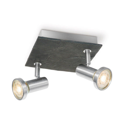 Home Sweet Home LED Surface-mounted spotlight Stone V2 - dimmable - brushed steel