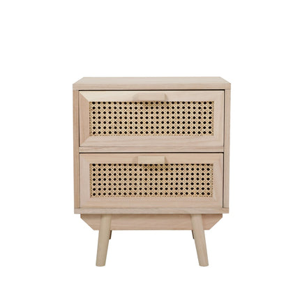 Bedside table 42x36 cm woven rattan