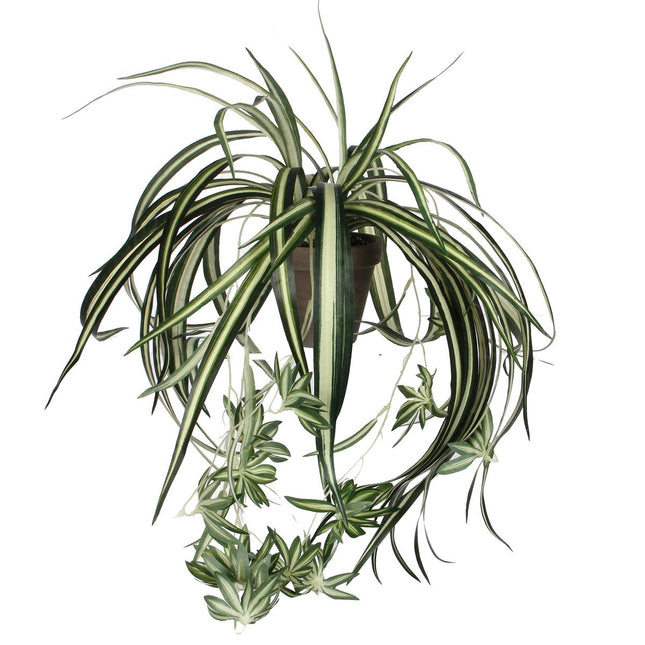 Chlorophytum Kunstplant in Bloempot Stan - H45 x Ø45 cm - Groen