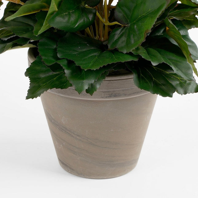Begonia Kunstplant in Bloempot Stan - H37 x Ø36 cm - Donkerroze