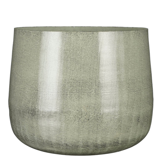 Benson Flowerpot - H32 x Ø37 cm - Metal - Light gray