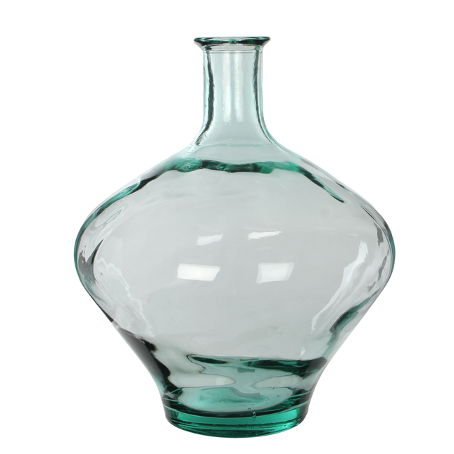 Kyara Fles Vaas - H46 x Ø38 cm - Gerecycled Glas - Transparant