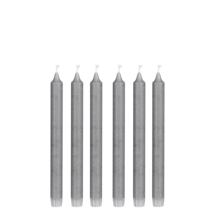 Dinner candle - Set of 6 - H25 cm - Gray
