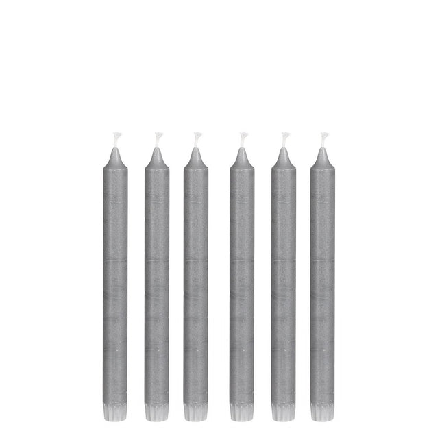 Dinner candle - Set of 6 - H25 cm - Gray