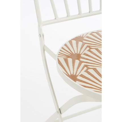 Odile Bistro chair - L40 x W52 x H88.5 cm - Metal - Brown, White