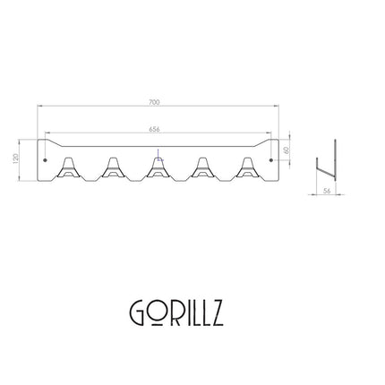 Gorillz Triangle Five - Wall coat rack - Industrial - Coat rack - 5 hooks - Green