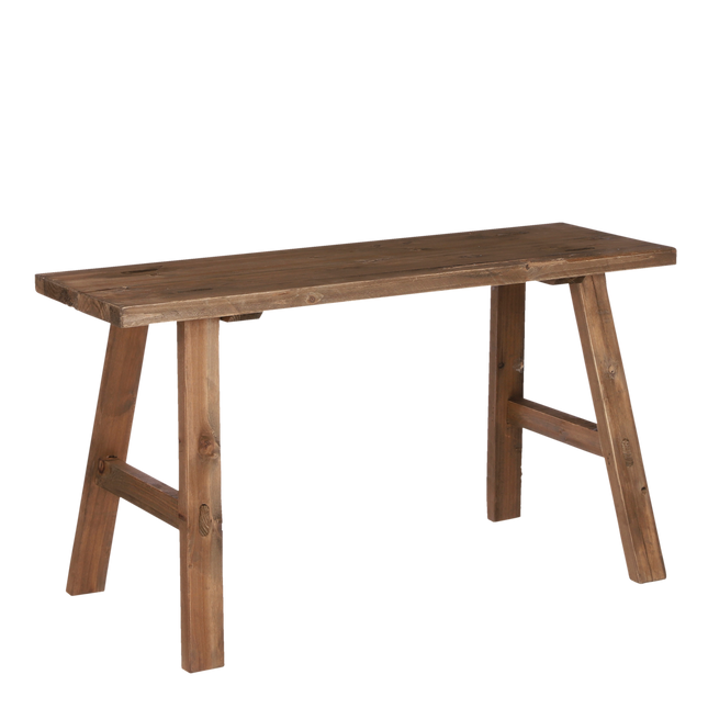 Bold Wooden Bench - L80 x W36.5 x H44 cm - Recycled Wood - Brown