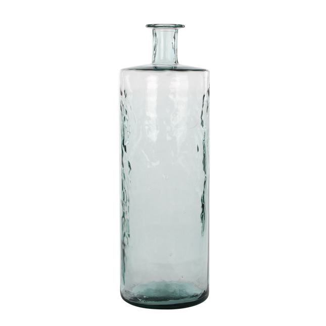 Guan Fles Vaas - H75 x Ø25 cm - Gerecycled Glas - Transparant