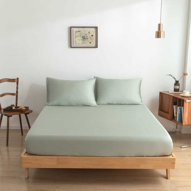 Boomba Premium fitted sheet for mattress topper 100% bamboo Sage Green