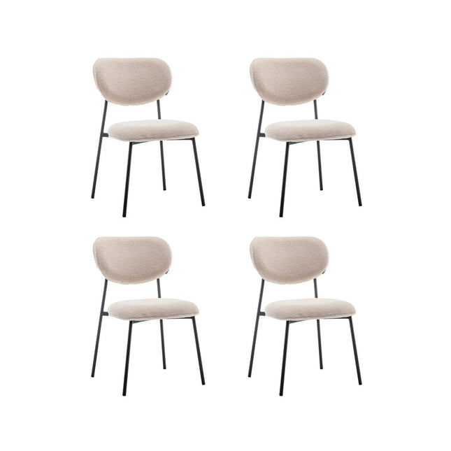 Dining room chairs set of 4 - Amalia - Teddy Beige - Fabric