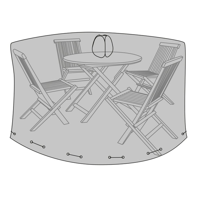 Luxury Cover - Luxe hoes voor ronde tafel 180 cm met 4 stoelen, 210g/m2 600D polyester PU gecoat, waterafstotend, zwart