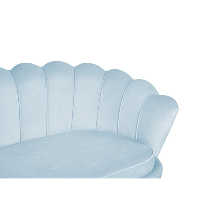 3-seater shell sofa in light gray velvet