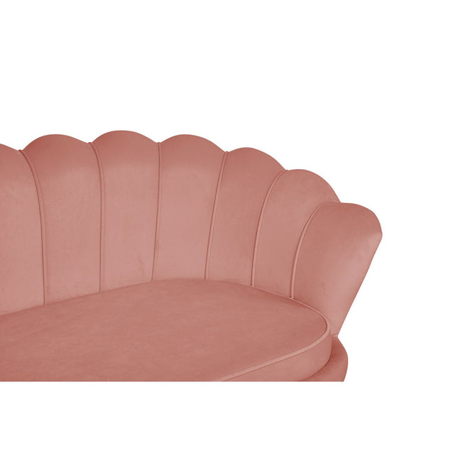 Shell sofa 3 seater in pink velvet