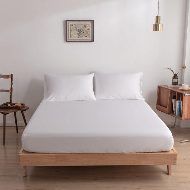Boomba Premium fitted sheet 100% bamboo Coco white