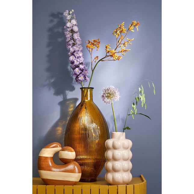 Firenza Bottle Vase - H59 x Ø29 cm - Recycled Glass - Ocher