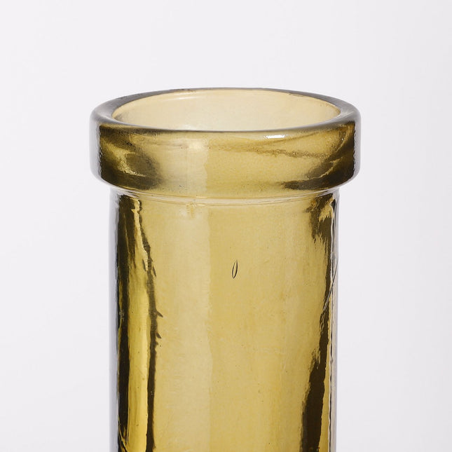 Rioja Fles Vaas - H100 x Ø21 cm - Gerecycled Glas - Oker