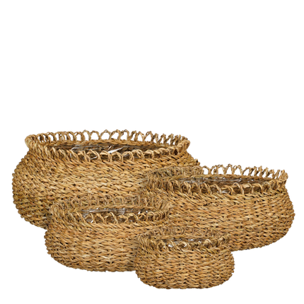 Gourdon Plant Basket - Set of 4 - H17 x Ø31 cm - Brown