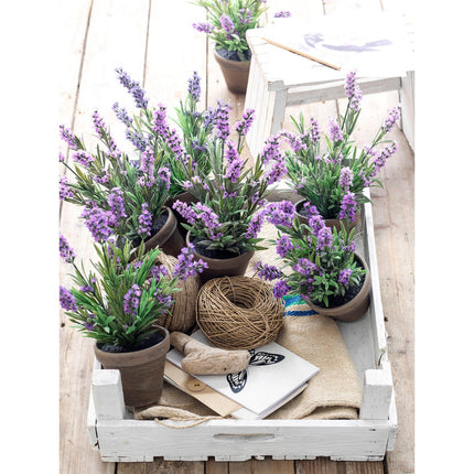 Lavendel Kunstplant in Bloempot Stan - H33 x Ø20 cm - Paars