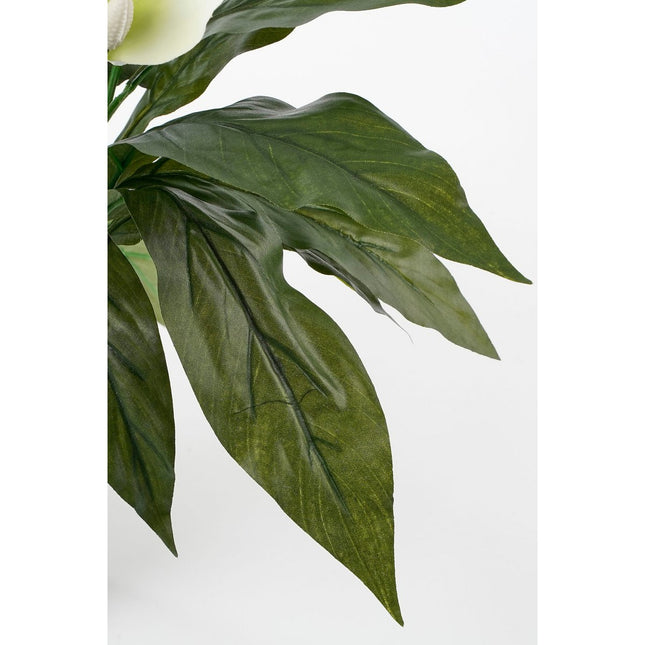 Spathiphyllum Artificial Plant in Flower Pot Stan - H50 x Ø40 cm - White