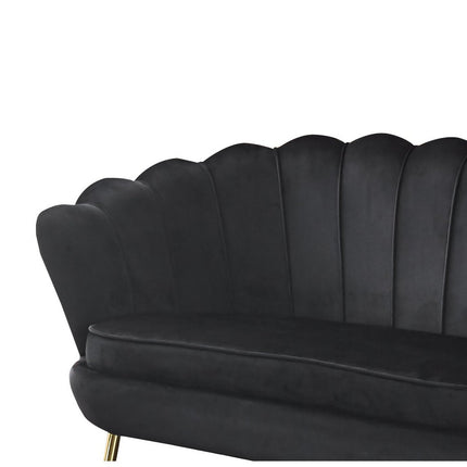 Velvet shell sofa black
