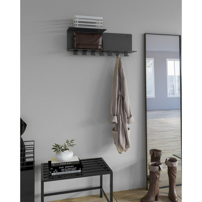 Gorillz Plenck - Wall coat rack - with hat shelf - Wardrobe - Black