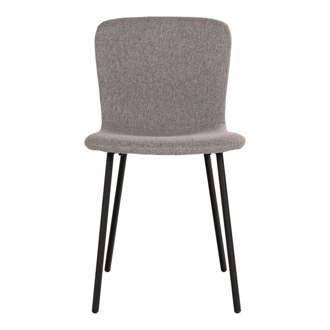 Halden Dining Chair - Eetkamerstoel, lichtgrijs met zwarte poten