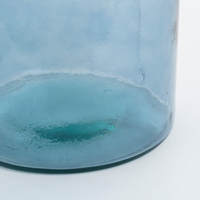 Guan Fles Vaas - H75 x Ø25 cm - Gerecycled Glas - Blauw