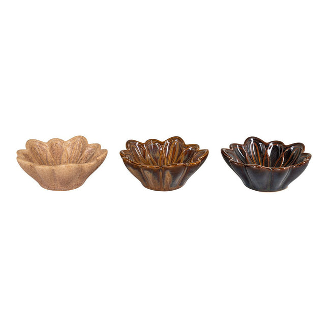 Bowl - Bowl, ceramic/beige/brown/dark brown, ø8.5x3.5 cm, set of 3