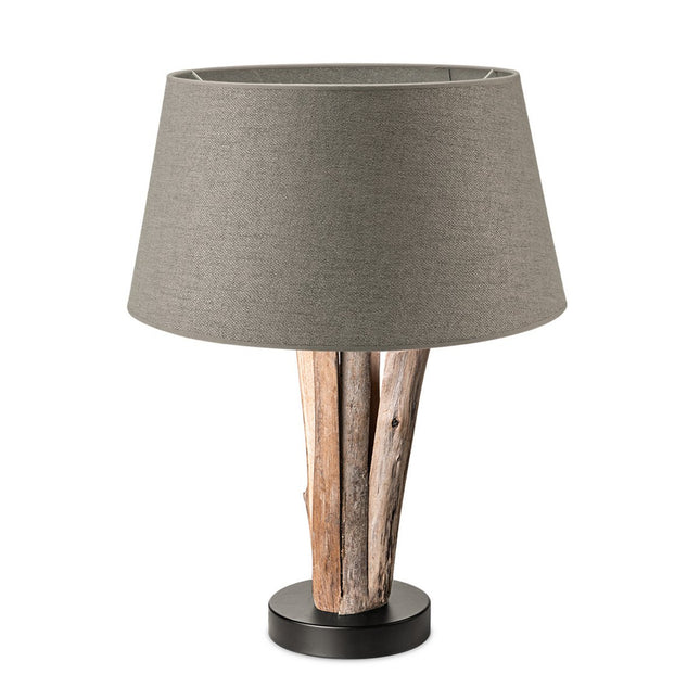 Home Sweet Home Table Lamp Melrose with Bindy Wooden - Gray Lampshade