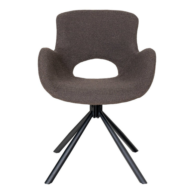 Amorim Dining room chair - Dining room chair, in bouclé mushroom with swivel knob