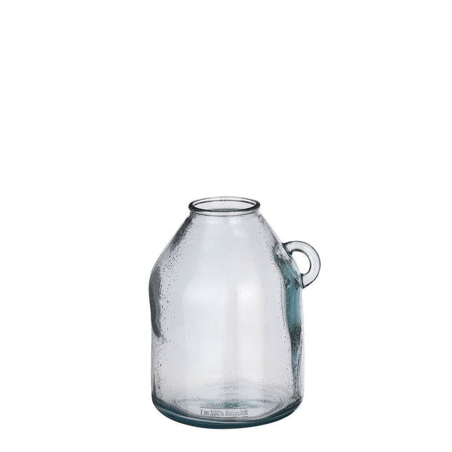 Sitia Fles Vaas - H25,5 x Ø21 cm - Gerecycled Glas - Lichtblauw