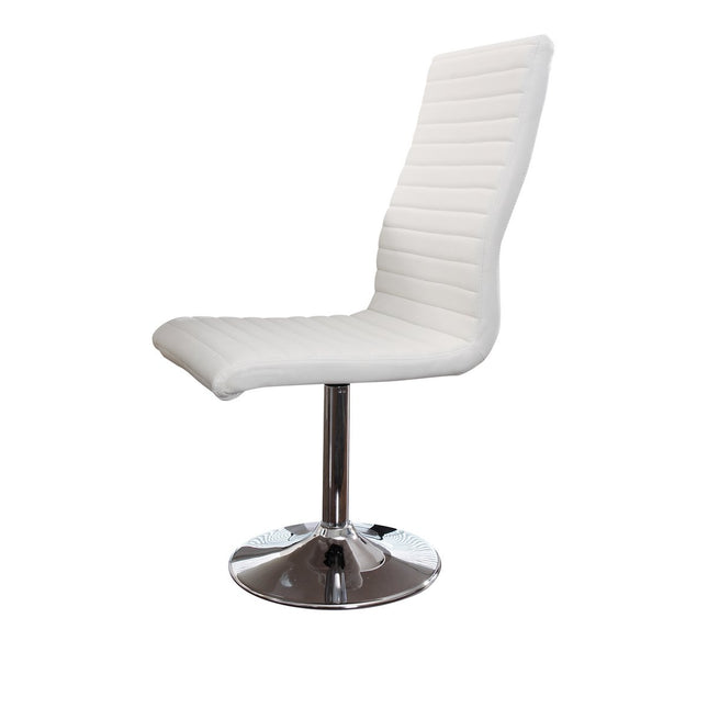 Set of 4 dining room chairs in white artificial leather look