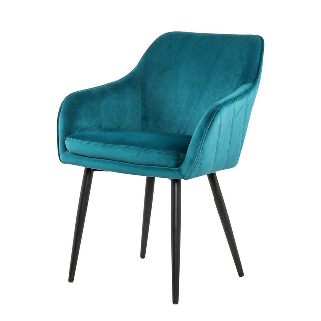 Dining room chair turquoise velvet