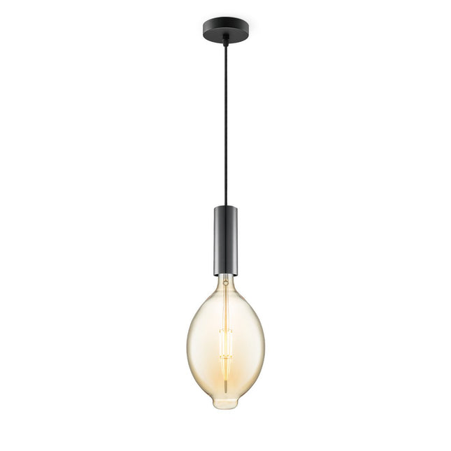 Home Sweet Home hanging lamp black Saga Oval - G125 - dimmable E27 amber