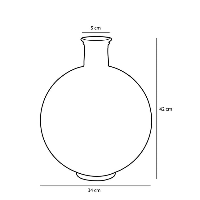 Firenza Bottle Vase - H42 x Ø34 cm - Recycled Glass - Dark Blue