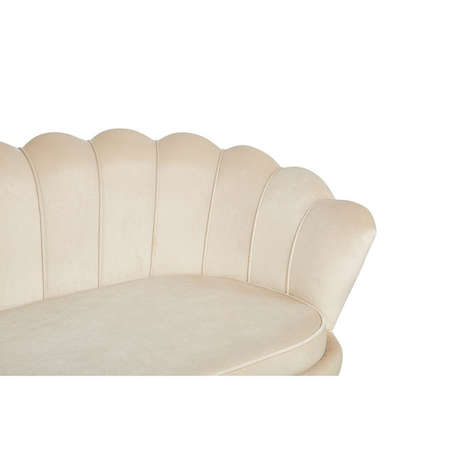 Shell sofa 3 seater in beige velvet