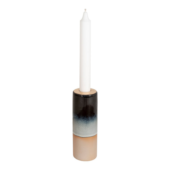 Candlestick made of dark blue/light blue ceramic