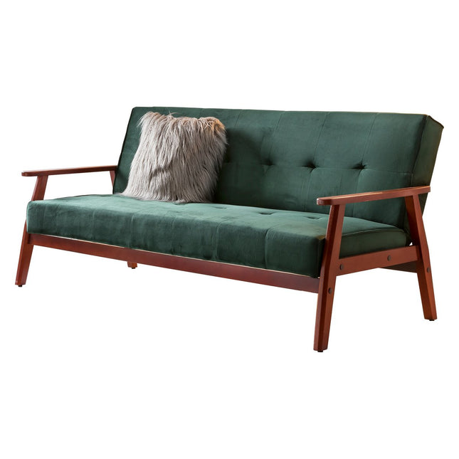 Sofa bed Scandinavian velvet pine green