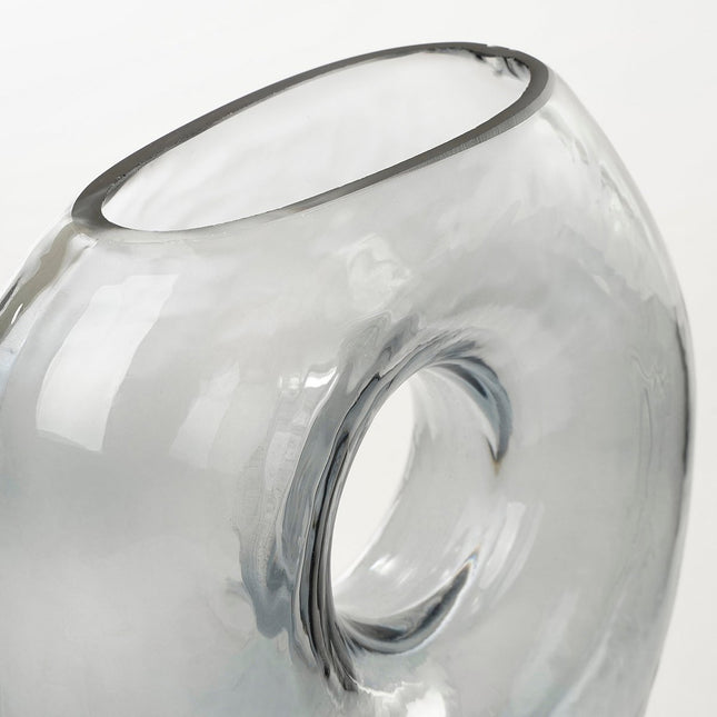 Jay Vase - L18 x W7.5 x H22.5 cm - Glass - Gray