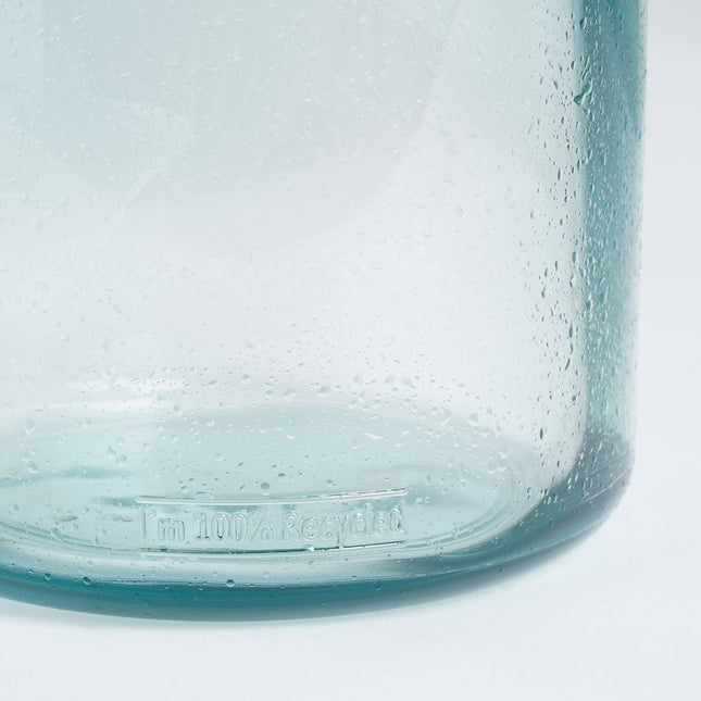 Sitia Bottle Vase - H25.5 x Ø21 cm - Recycled Glass - Light Blue